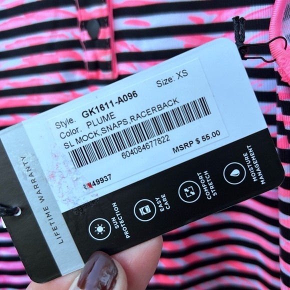 Tail Racerback Golf Top in Striped Plume | Size XS | NWT | UPF 50 - Picture 6 of 7